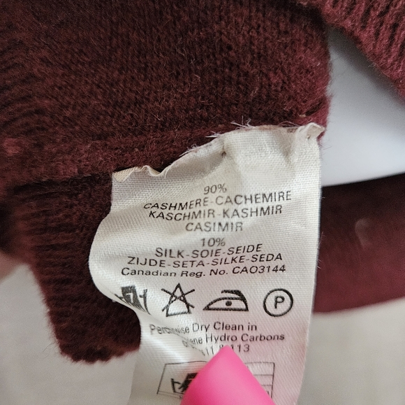 Vintage Jaeger rust red sik cashmere sweater Womens Medium 36 - Picture 9 of 9